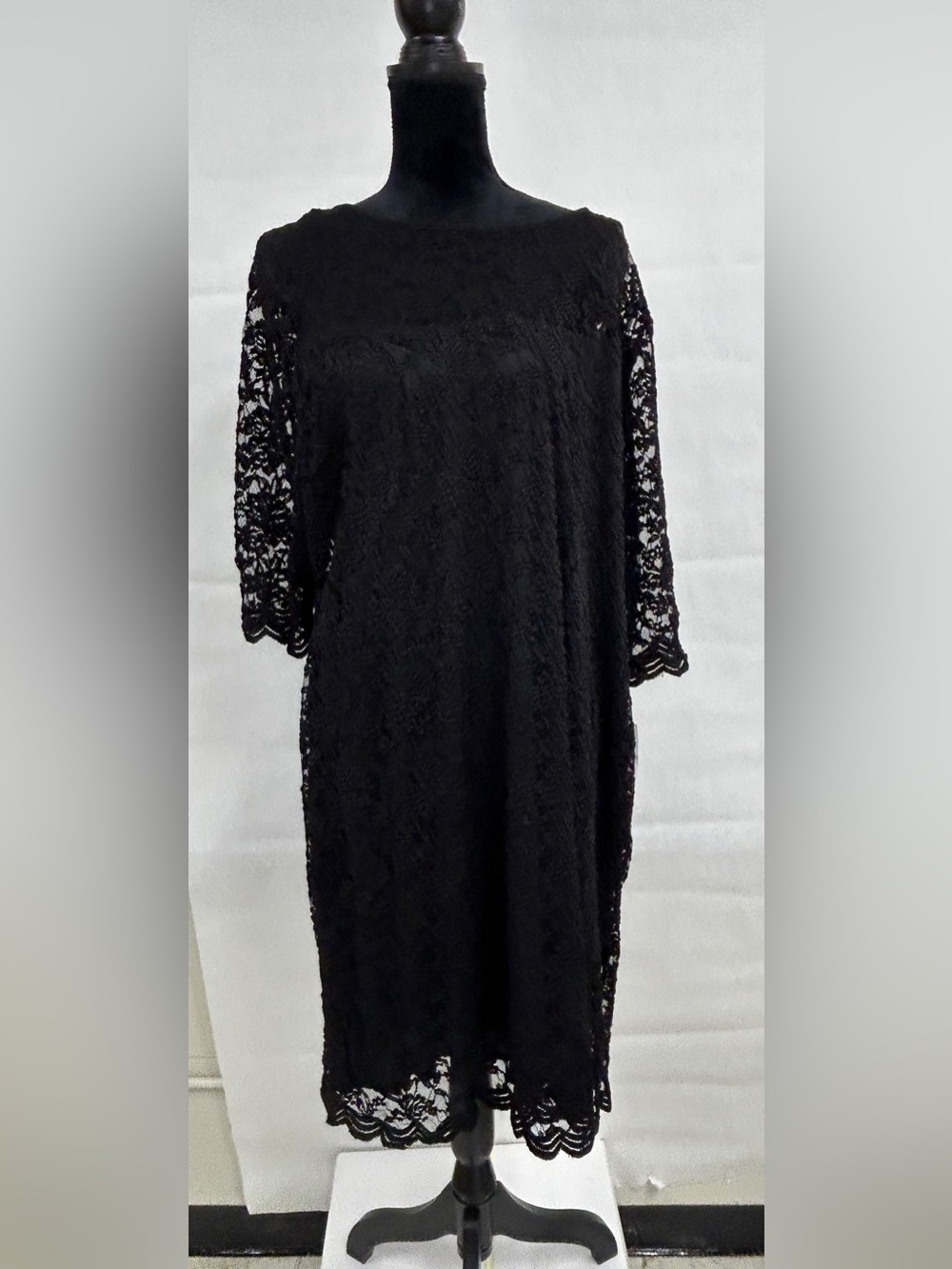 Whimisgoth Elegant Sophisticated Cocktail Connected Apparel 22W Black Lace Dress